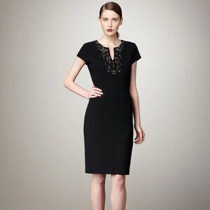 Lafayette 148 New York Virgin Wool Black Cocktail Dress.  SZ 6